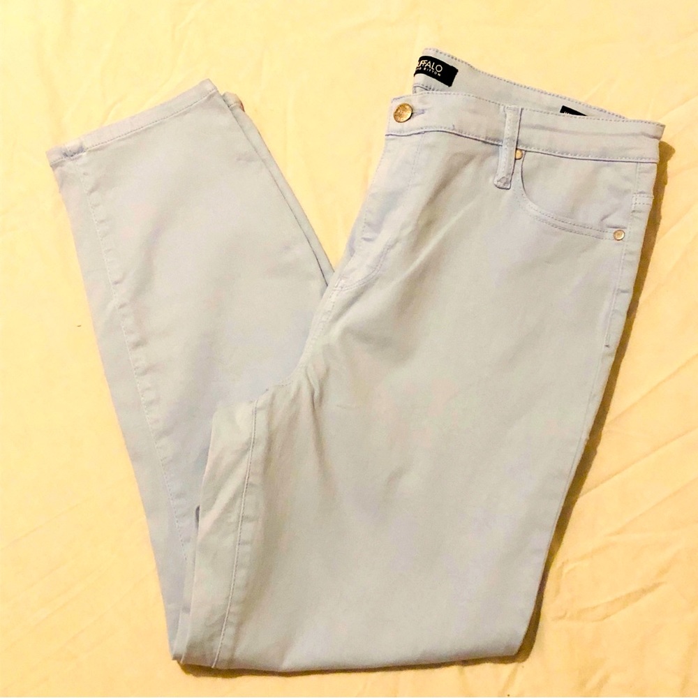 Buffalo David Bitton high rise soft stretch ankle skinny blue pants size 14/34